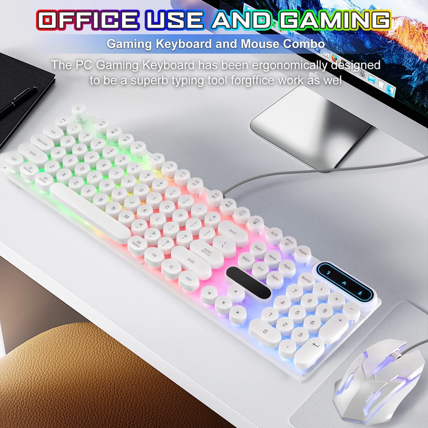 LED Multi-Colored Gaming Keyboard and Mouse combo