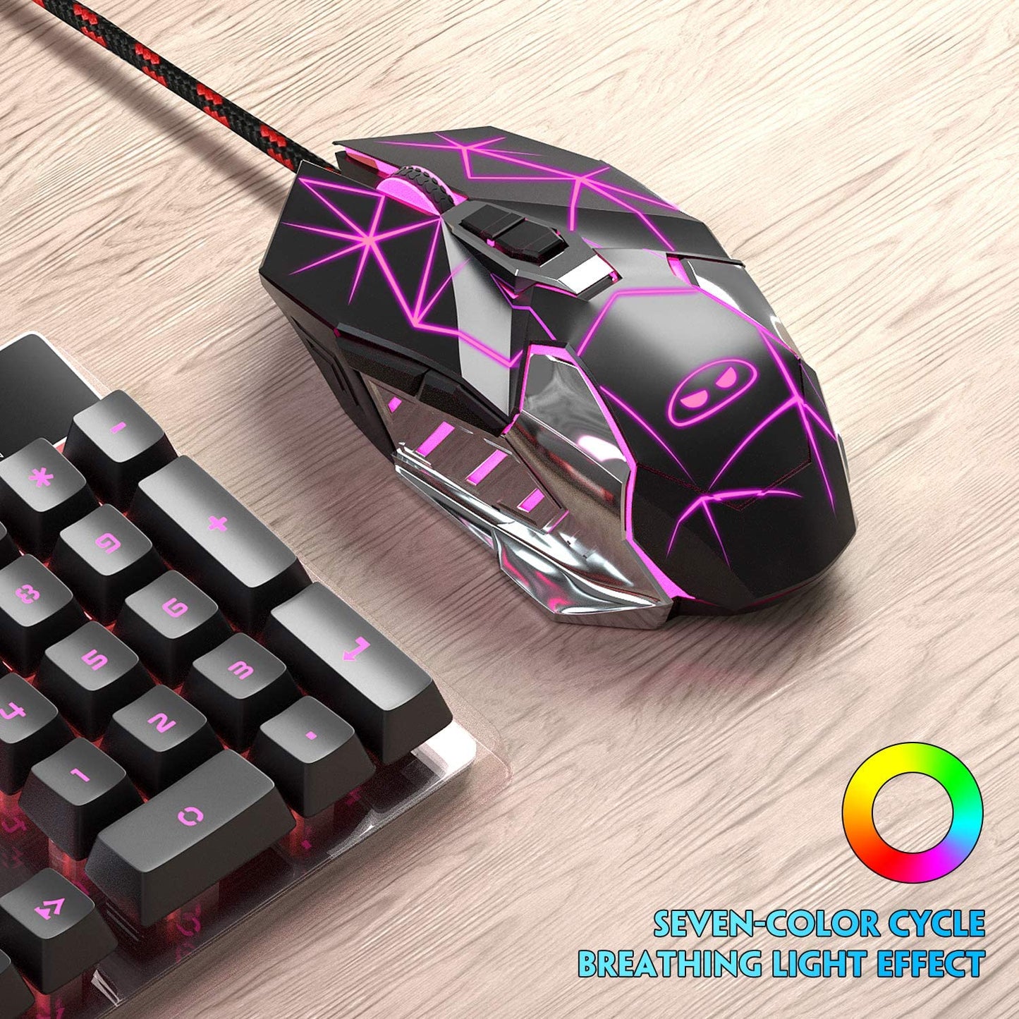 G10 Gaming Mouse Wired with 7 Breathing LED Colors.