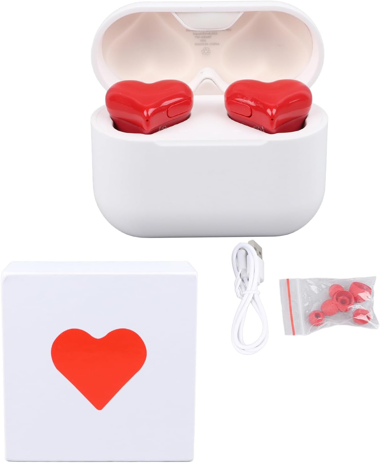 Heart shaped earbuds for your loved one