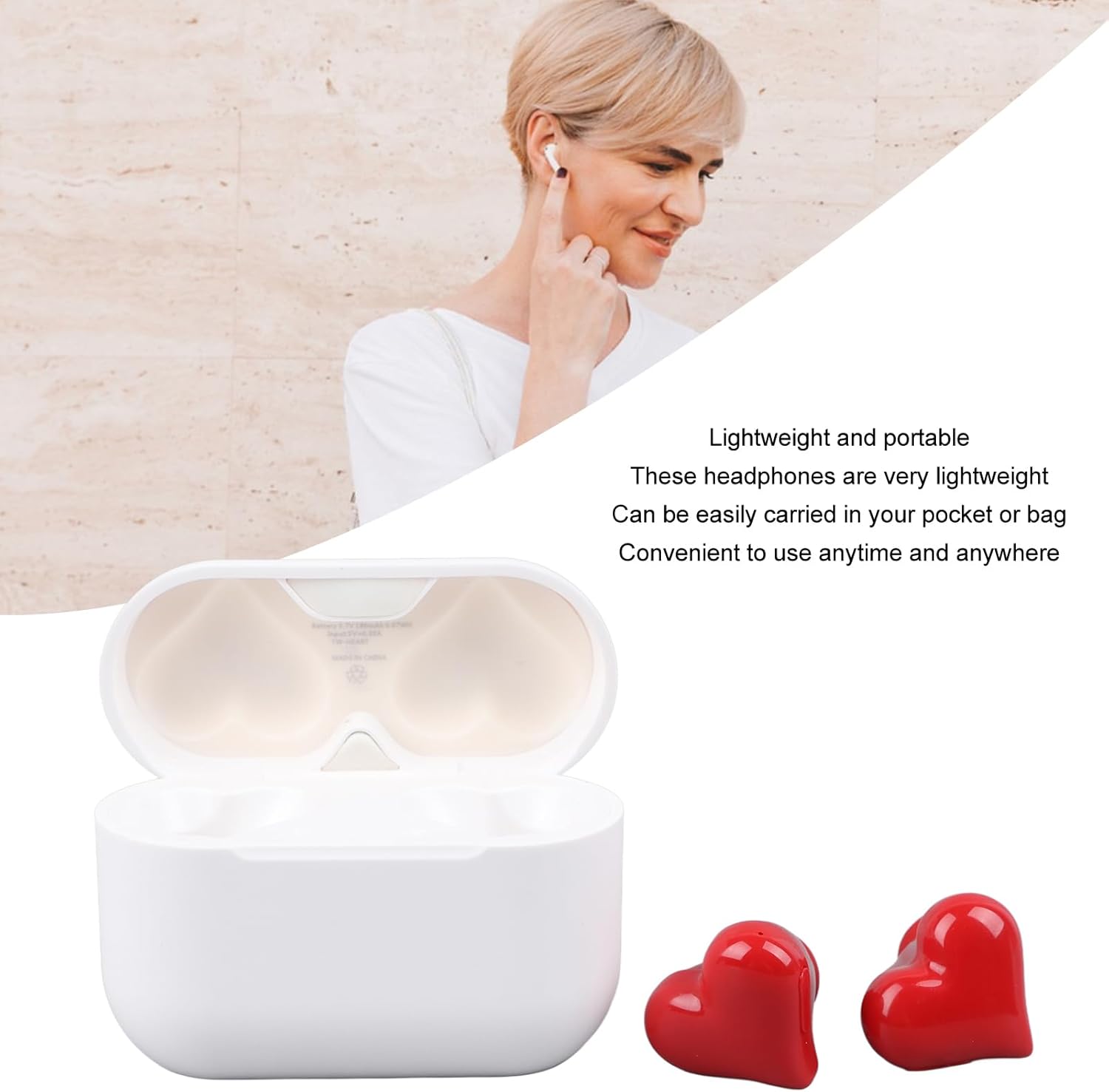 Heart shaped earbuds for your loved one