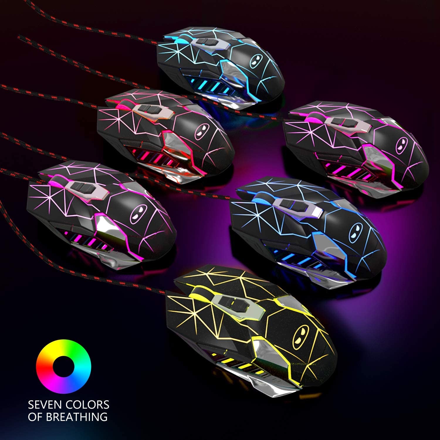 G10 Gaming Mouse Wired with 7 Breathing LED Colors.