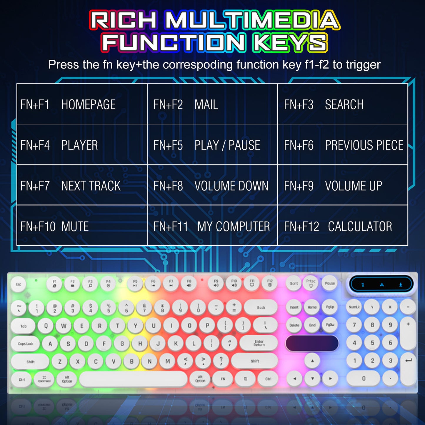 LED Multi-Colored Gaming Keyboard and Mouse combo